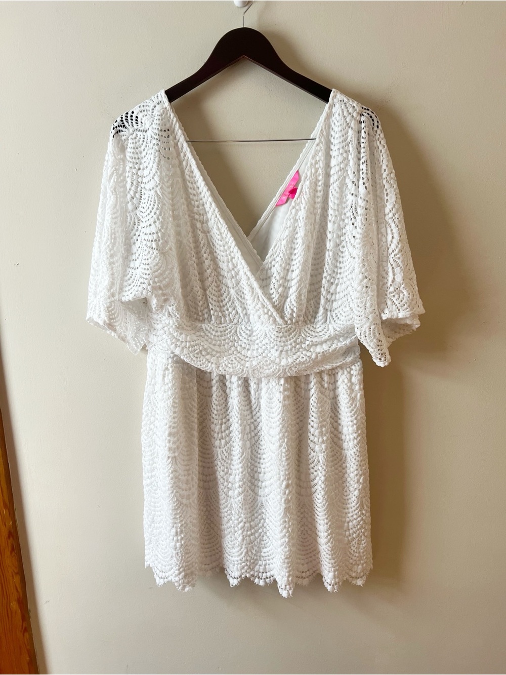 Lilly Pulitzer Parigi Skort Romper Resort White Scalloped Lace Size XL